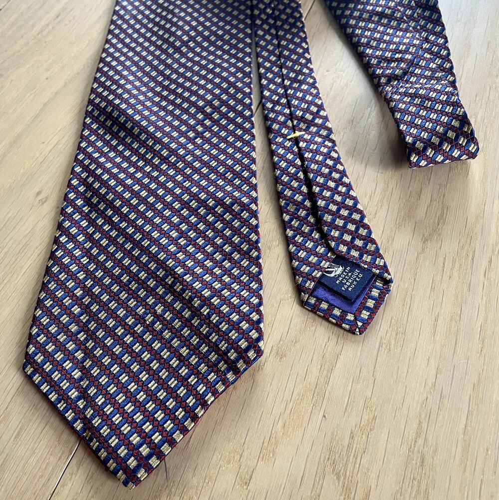 Vintage Nautica 100% Silk Tie - Geometric Pattern, Vibrant Colors